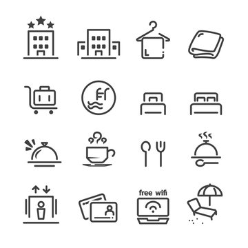 hostel and hotel icon set1