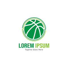 Basketball logo template design. Minimalist basketball logo with modern frame