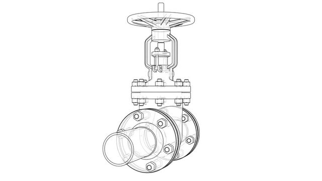 Outline industrial valve