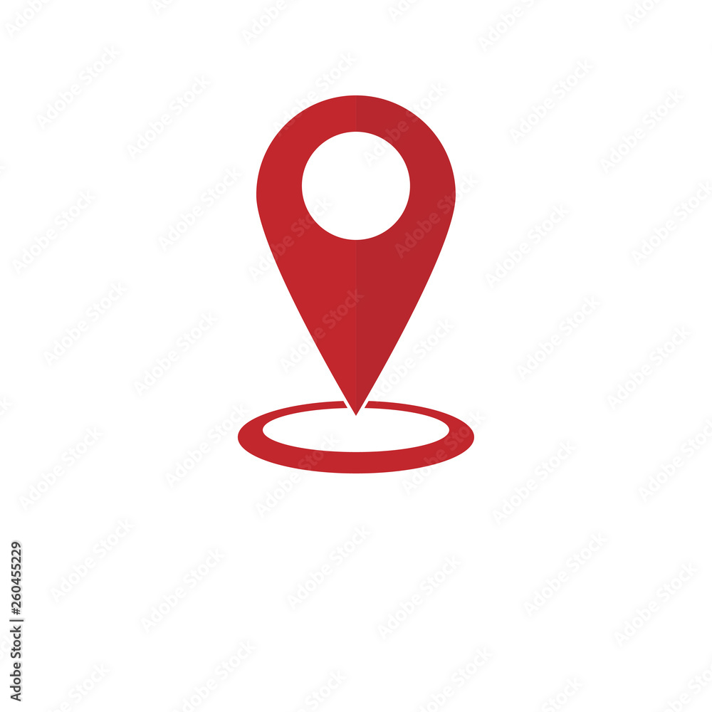 Poster map pin in flat design empty background
