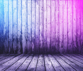 interior with neon lights