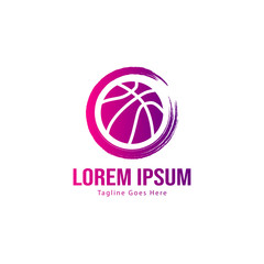 Basketball logo template design. Minimalist basketball logo with modern frame