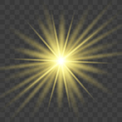 Star explodes on transparent background.