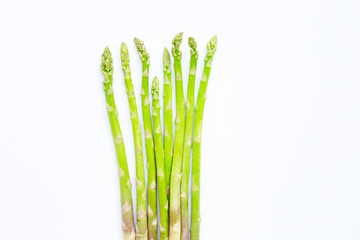 Fresh asparagus isolated on white background.
