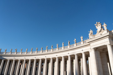Left Wing of St. Peter's Colonnade and Statues in the Vatican City