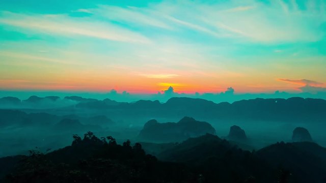 TimeLapse / MotionLapse Landscape of layer Khao Thalu, Tambon Khao Thalu, Sawi District, Chumphon, Thailand