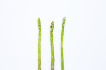 Fresh asparagus isolated on white background.