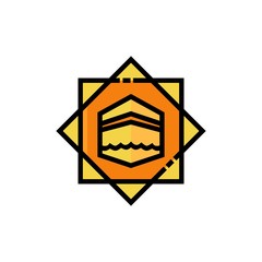 kaaba fill icon design