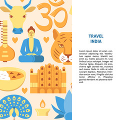 Travel India concept background in flat style