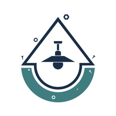 Repair services logo, icon. Electrical services. Wiring and connection of lighting. Installation of lighting. Vector illustration.