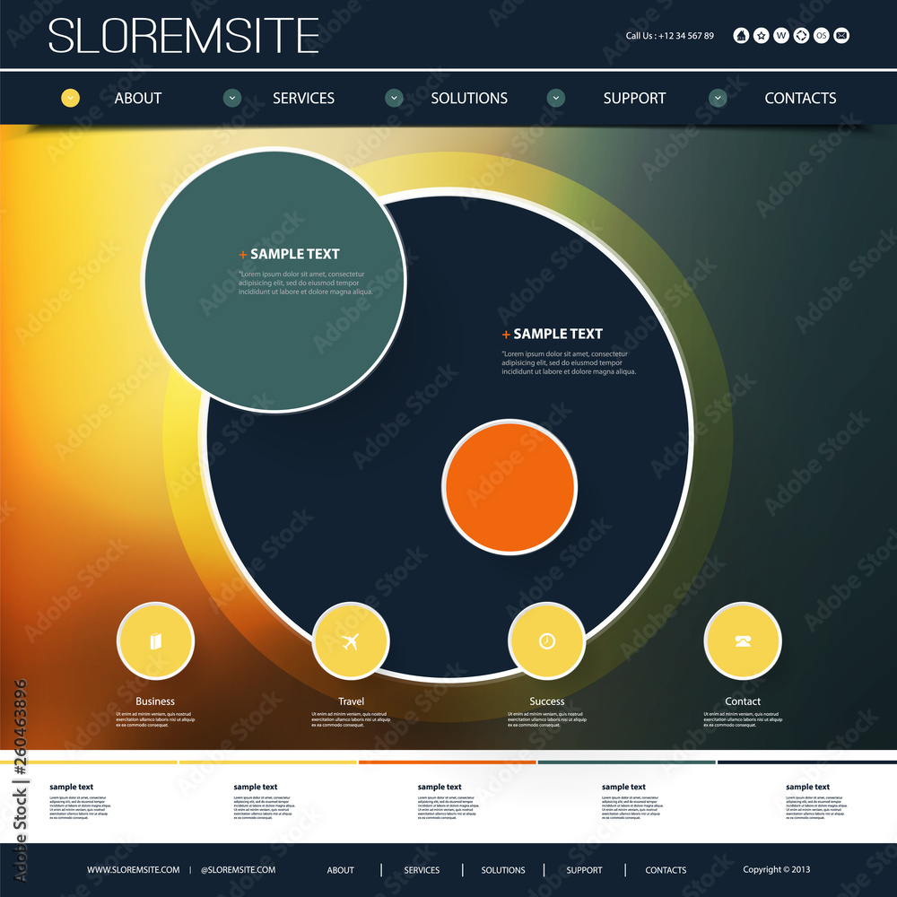 Poster abstract colorful website design template for your business with minimalist geometric shapes