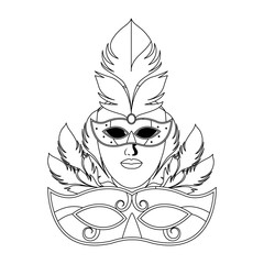 masks and feathers black and white