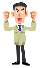 張り切る工務店の男性