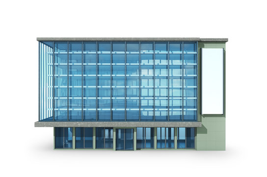 Billboard, office building. 3d illustration