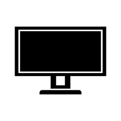 Repair services logo, icon. Repair, installation of computers, monitors, tv. Black. Vector illustration.