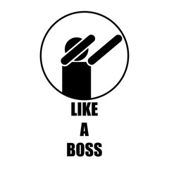like a boss black white icon raising hands