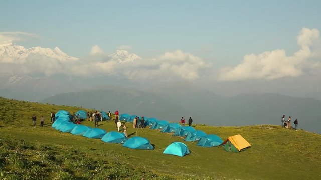 Camping in Himalayas.upper Himalayas.Uttarakhand.Nanda Devi raaj Jaat Yatra.Camping in Himalayas- one of the most explicit ways to get closer to the grand Himalayas to enjoy the wonders of nature.