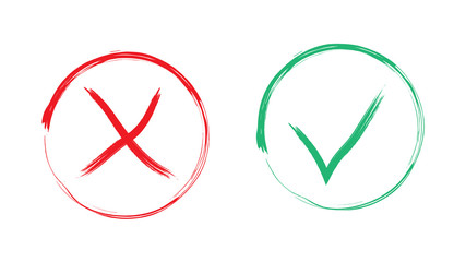 yes no red green icons using brush