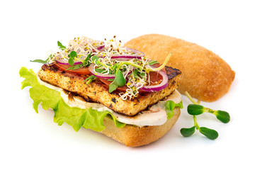 Vegan tofu burger