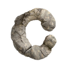 Rock letter C - Capital 3d boulder font - suitable for nature, ecology or environment related subjects © chris3d