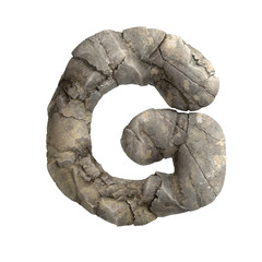 Rock letter G - Capital 3d boulder font - suitable for nature, ecology or environment related subjects