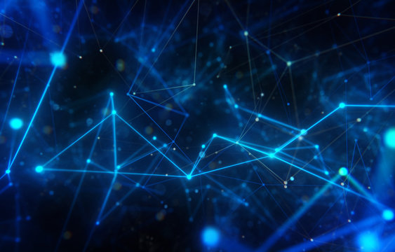 Closeup network connection on a blurred network background.
