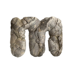 Rock letter M - Lowercase 3d boulder font - Suitable for nature, ecology or environment related subjects © chris3d