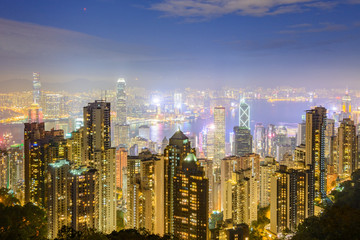 Fototapeta premium Hong Kong city at night, China