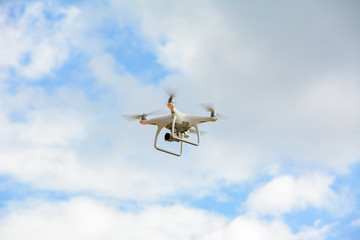 Quadcopter drone in the sky