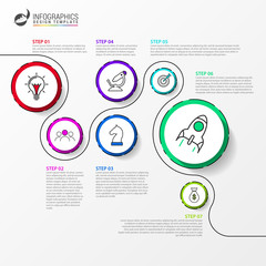 Infographic design template. Timeline concept with 7 steps