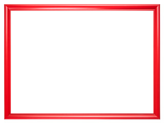 Red picture frame, isolated on white.