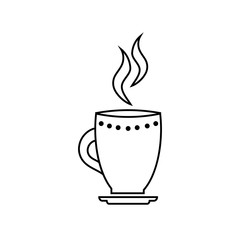 Cup of tea vector icon on white background, cup of coffee