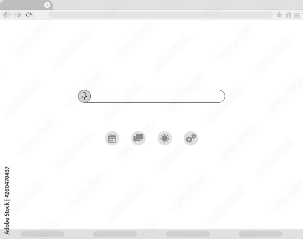Aufkleber Simple browser window, flat vector. Browser Window Flat Vector Icon Window Internet browser. Simple, flat style. Graphic vector illustration.