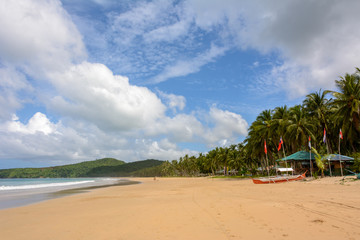 Philippines beach. Sandy Nacpan Beach on Palawan, El Nido Province