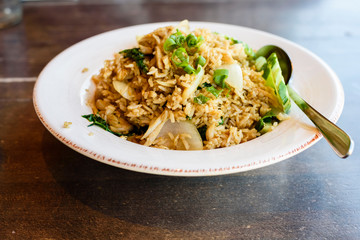Thai fried rice with chicken and vegetables