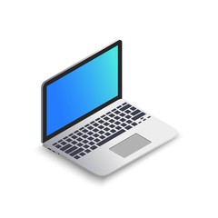 Fototapeta premium Isometric laptop. Notebook isometry icon. Template design for advertising, business or education presentation, web or mobile app.