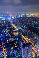 Fototapeta premium high view of city in night time