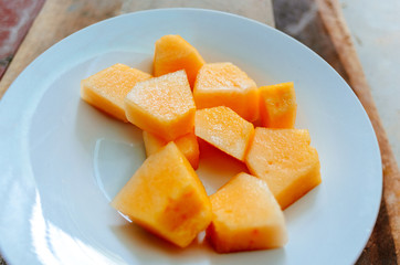 fresh and delicious cantaloupe