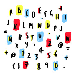 Colorful Letters and Numbers Hand Drawn Design