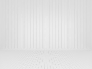 white wood wall with wood floor ,3d rendering  empty room