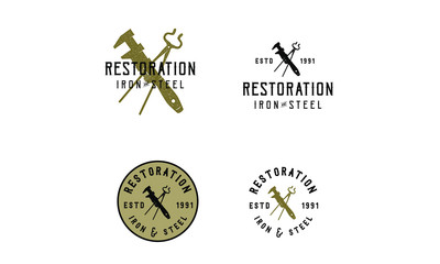 vintage, hipster, logo, vector, art