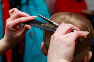 The little boy in the barber shop