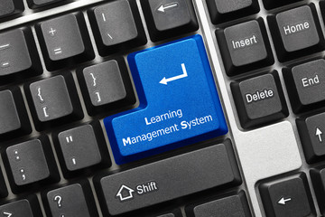 Conceptual keyboard - Learning Management System (blue key)