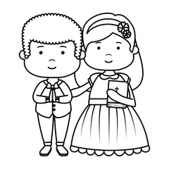 little kids with holy bible first communion character