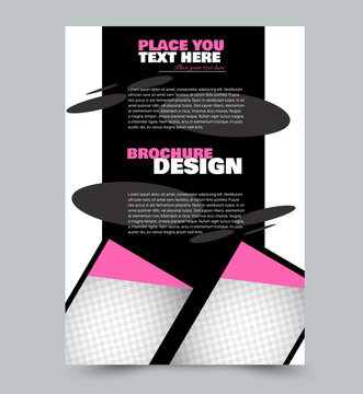 Flyer template design. Abstract brochure or anual report layout. Vector illustration. Pink and black color.