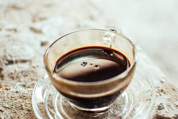 black and strong coffee