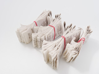 cashier's checks. boo report on white background.