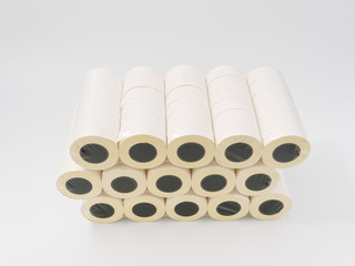 cash tape in rolls. on a white background