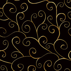 Fototapeta na wymiar Baroque style seamless pattern ornament background. Elegant luxury fashion texture