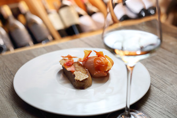 Pudding from a tomato with a chip of caramelised crust.